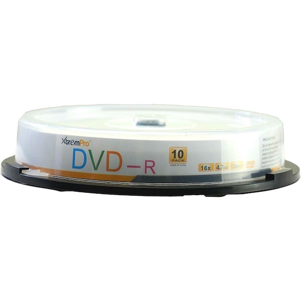 Xtrempro DVDR 16X 4.7GB 120Min DVD Blank Discs in Spindle, 10PK 11029